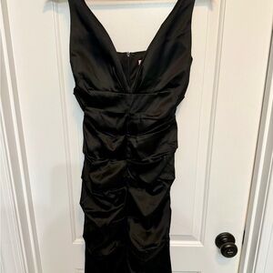 Issue New York Black Ruched Midi Dress